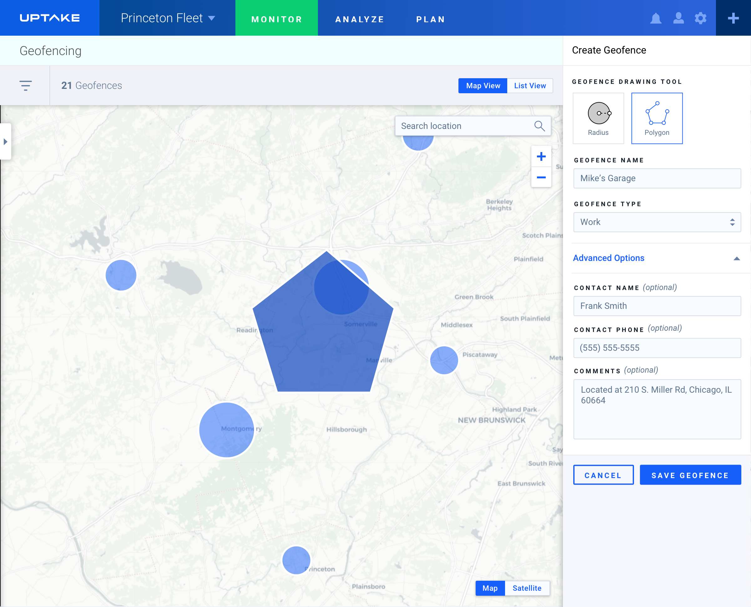 Geofence Drawing Tools