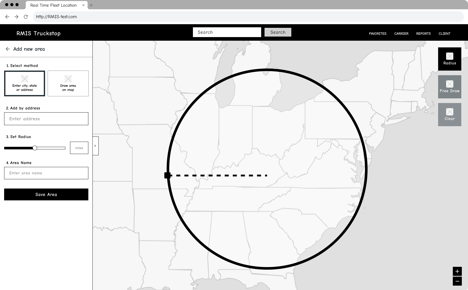 Geofencing Radius Real-time location wire v2